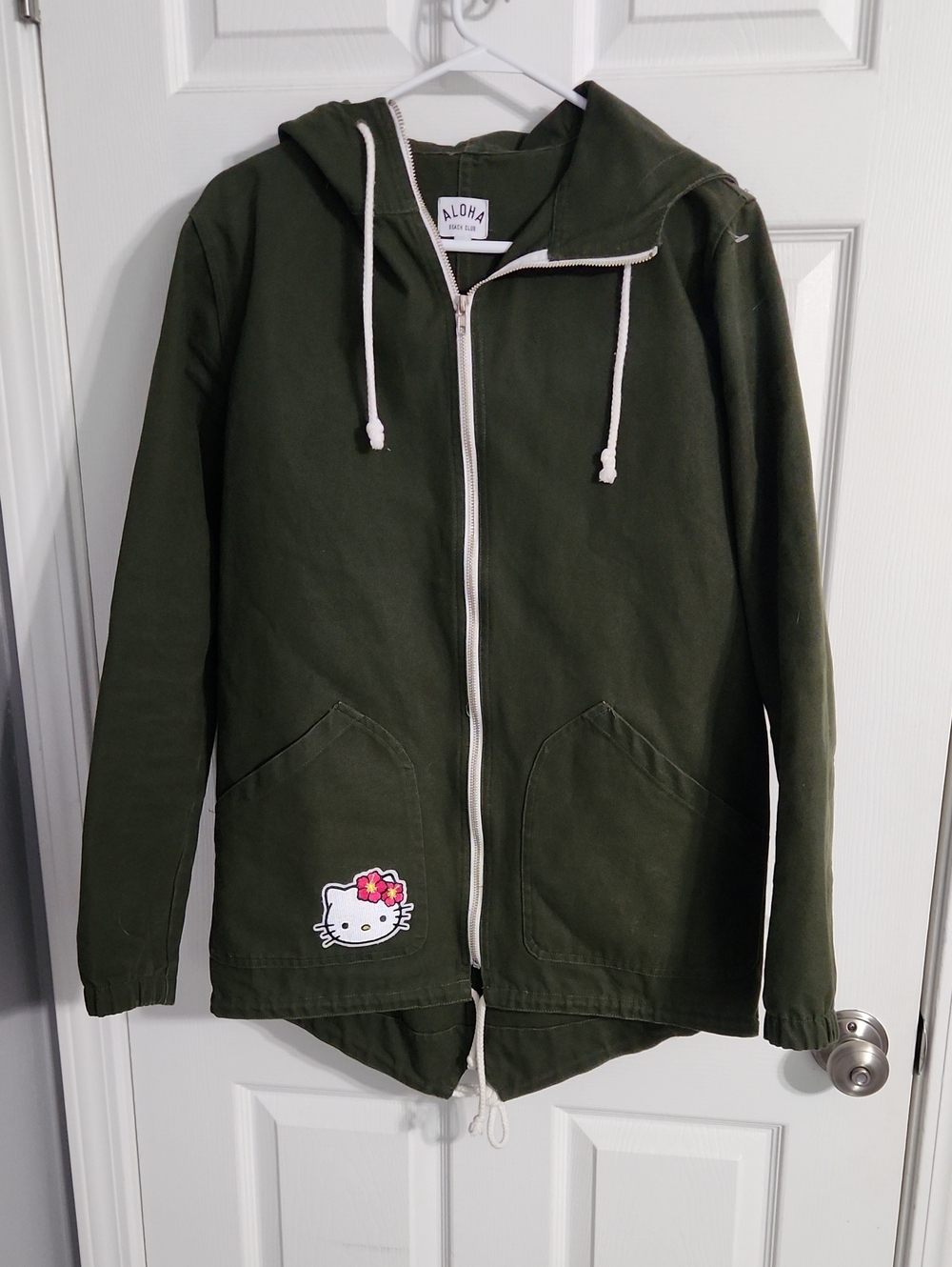 Aloha Beach Club- Konia Canvas Parka In Military Green Unisex Sz. Small